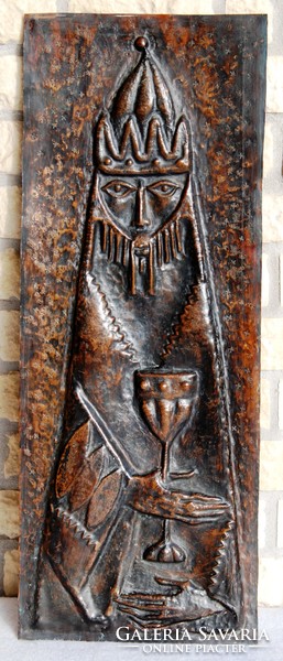 Imre Kovács (1936-1996): icon - large, unique copper embossing
