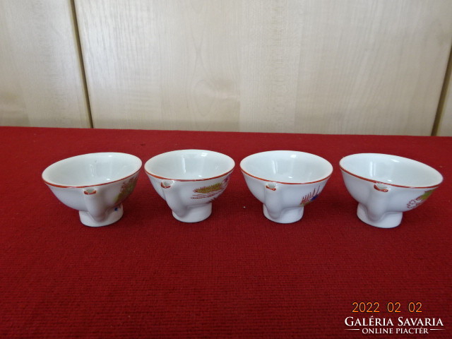 Japán porcelán szakés - fütyülős, pálinkás - pohár. Négy egyben eladó. Vanneki! Jókai.