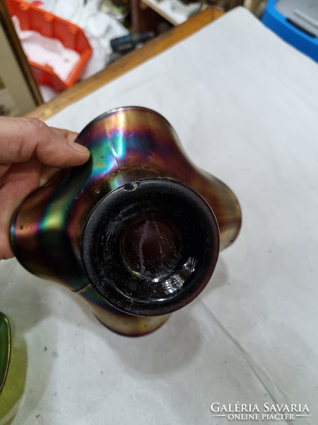 Old iridescent glass bowl