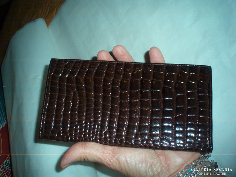 Vintage brown crocodile leather wallet