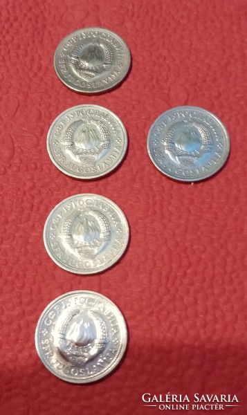 5 db 1 dinár /1975,79,80,81/