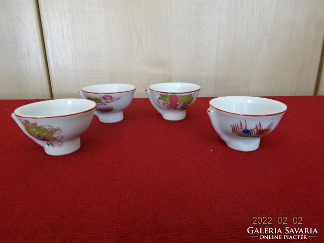Japanese porcelain cup - whistling, brandy - glass. Four for sale. He has! Jókai.