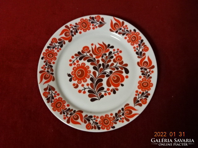 Lowland porcelain wall plate with red folk motif. He has! Jókai.