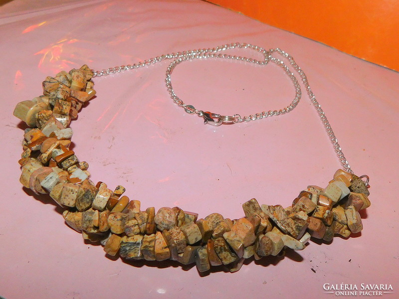 3 Row Twisted Jasper Mineral Stone Necklace 60cm 2020 Fashion Color: Reed Colors