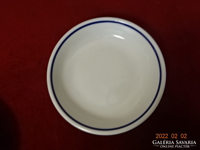 Zsolnay porcelain flat plate, blue striped, diameter 20.5 cm. He has! Jókai.