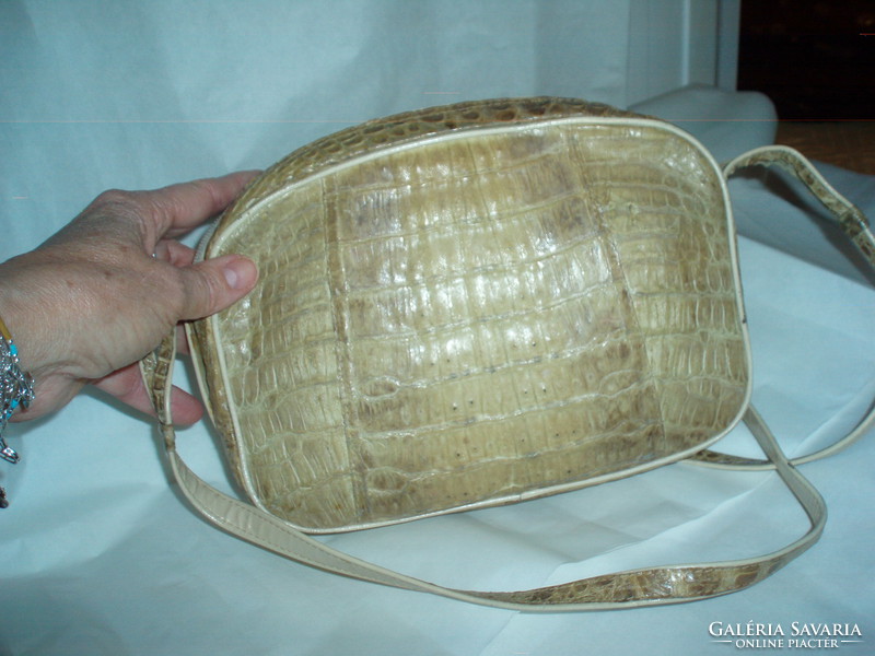 Vintage genuine crocodile leather shoulder bag