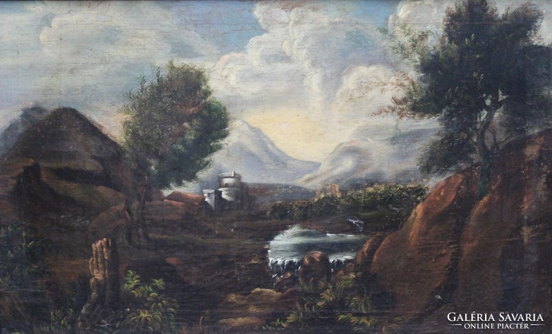 Antique Austrian landscape 18-19 century.