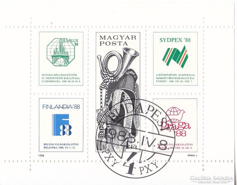 Hungary commemorative stamp block 1988