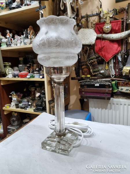Art deco crystal table lamp