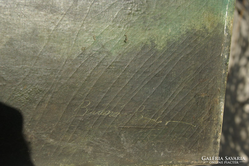 Budaváry Sándor, ,,Árnyas erdei tó" 80,5 x 60 cm olajfestménye