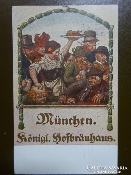 Sör - München német sörös képeslap