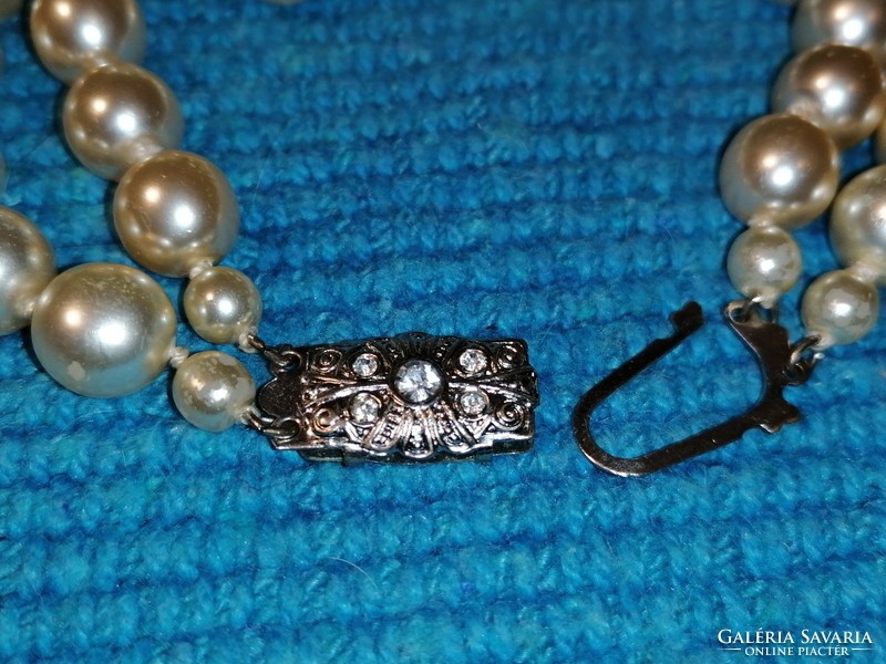 Two-row old boule bead bracelet (189)