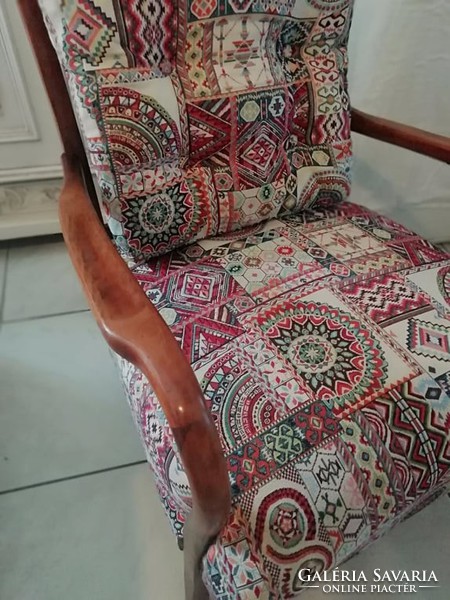 Curiosity, rare art deco curved armchair with new life