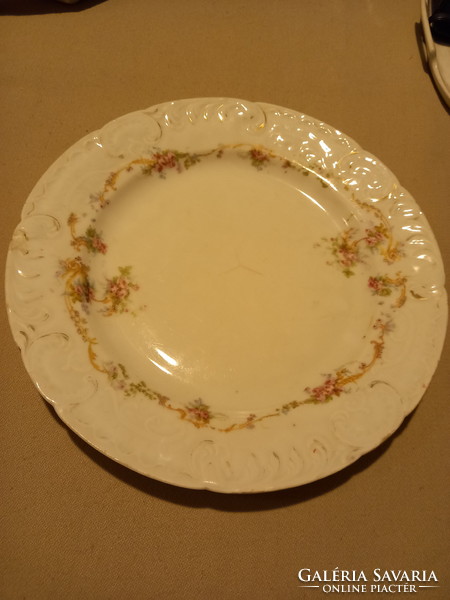 Five-piece porcelain dish, set, baroque design, with floral decoration, soup bowl, sauce