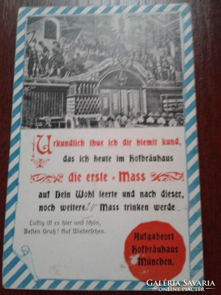 Sör - Hofbrau München német sörös képeslap