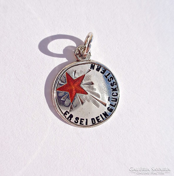 Have a good luck star in old Austrian fire enamel silver! - This is a glutton! Medal