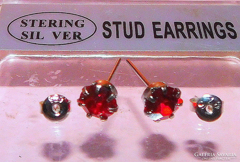 Sparkling red luster crystal stone earrings