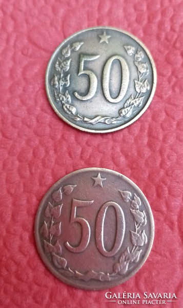 2 db csehszlovák 50 haller 1964, 1971