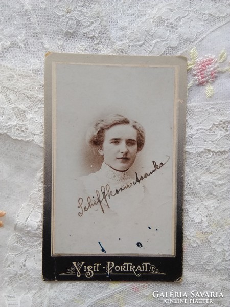 Antik CDV/vizitkártya/keményhátú fotó hölgy portré 1900 körüli