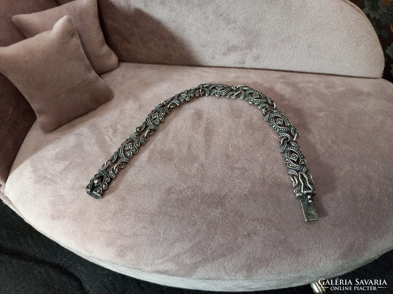 Silver bracelet with marcasite