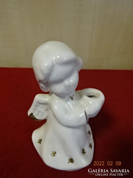 German porcelain figurine, angel with candlestick, height 9 cm. He has! Jókai.
