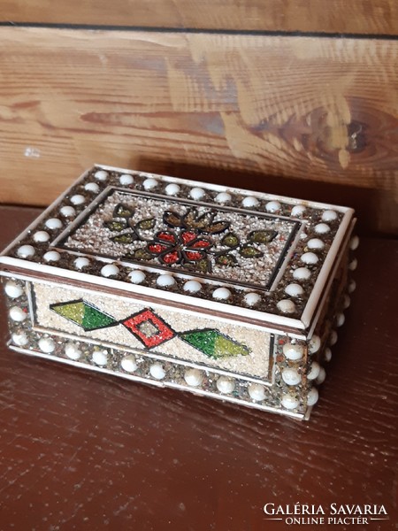Old interesting gift box with glass decoration