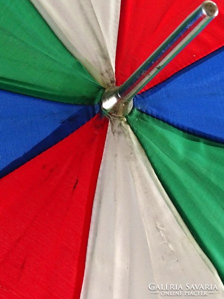 1G796 Régi ezüst nyelű színes esernyő sétabot 96 cm