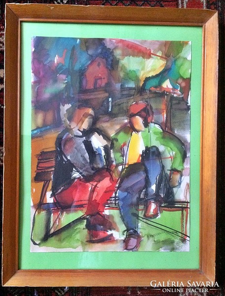 Conversation, watercolor paper, 44x57 cm