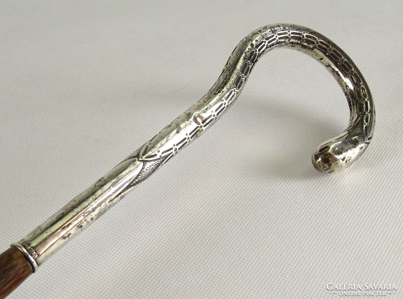 1G796 old silver handle colored umbrella walking stick 96 cm