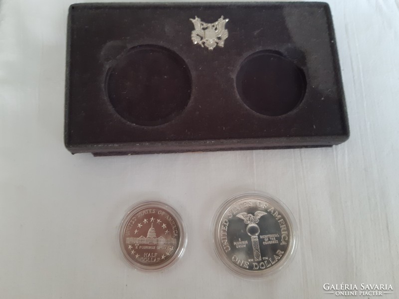 Ezüst dollar és half dollar 1989, bicentennial silver coin set