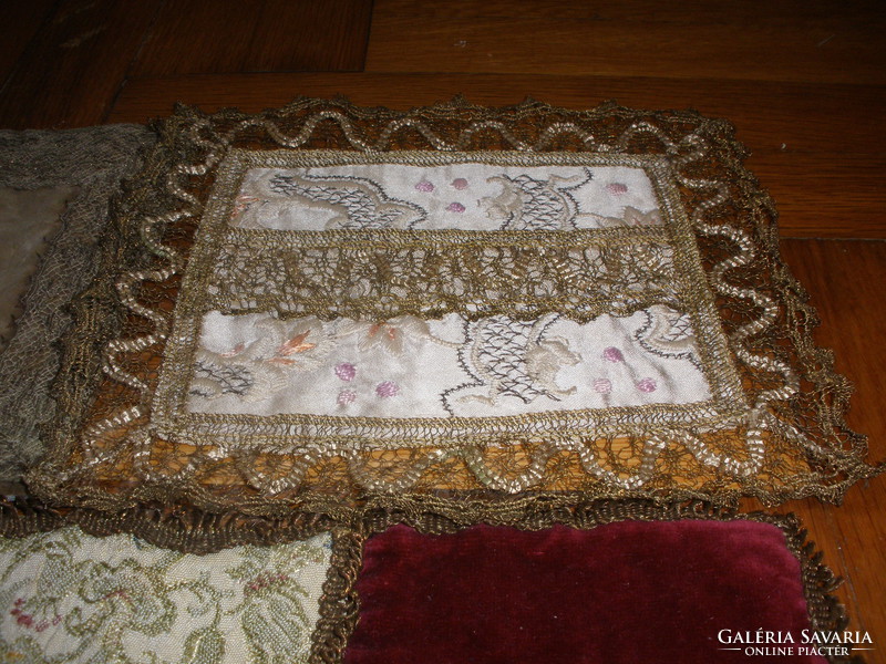 Fine antique silk, silk-velvet-silk-embroidered tablecloths