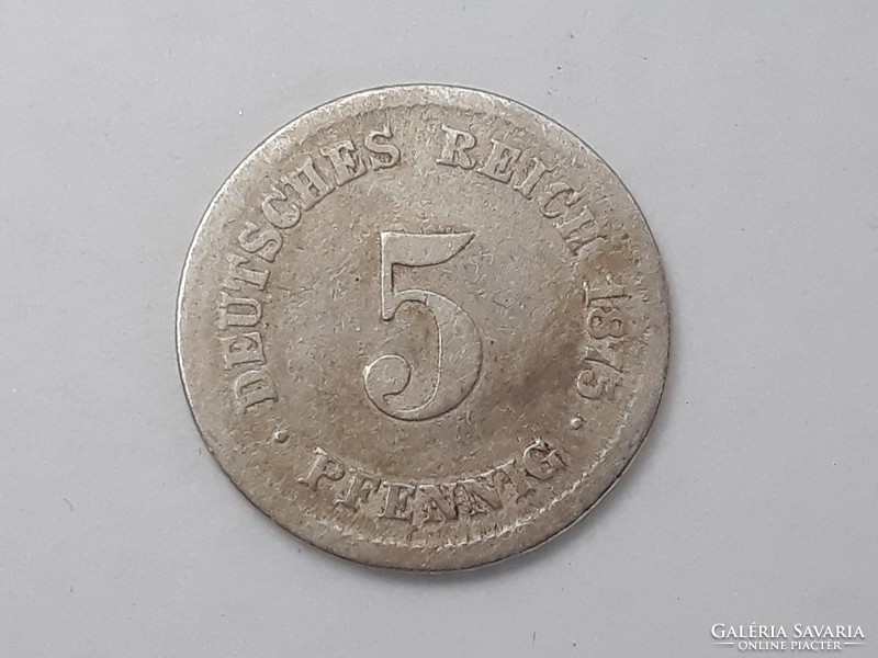 German 5 Reich Pfennig 1875 d Coin - German 5 Reich Pfennig 1875 Foreign Coin