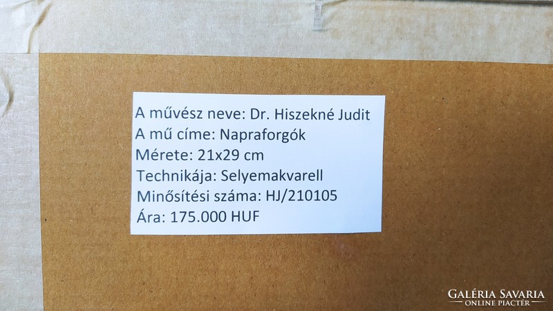 Dr. Judith Hiszekné, sunflowers, silk watercolors