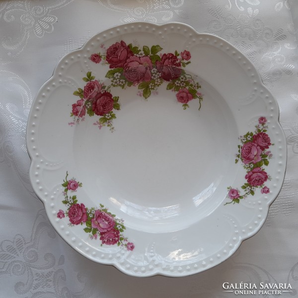 Zsolnay gyöngyös rózsás tányér