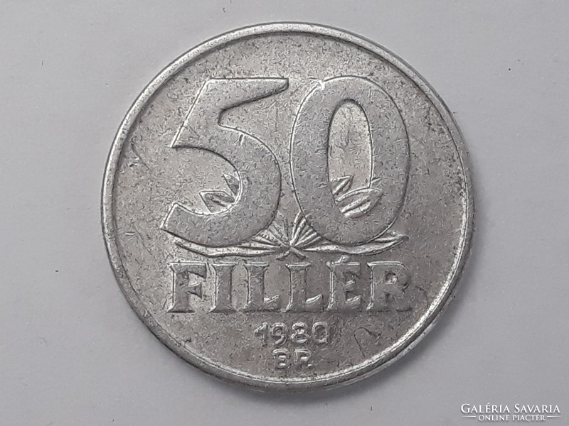 Magyarország 50 Fillér 1980 érme - Magyar alu 50 filléres 1980 pénzérme