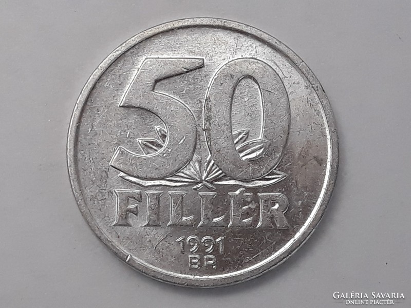 Hungarian 50 pence 1991 coin - Hungarian alu 50 pence 1991 coin