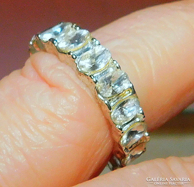 Mest. Diamond Filled Ring with White Gold Gold Hoop Ring - 7.5