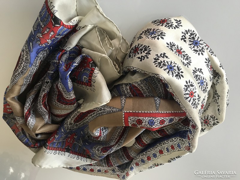 Huge Franco Laurent silk scarf, 115 x 115 cm