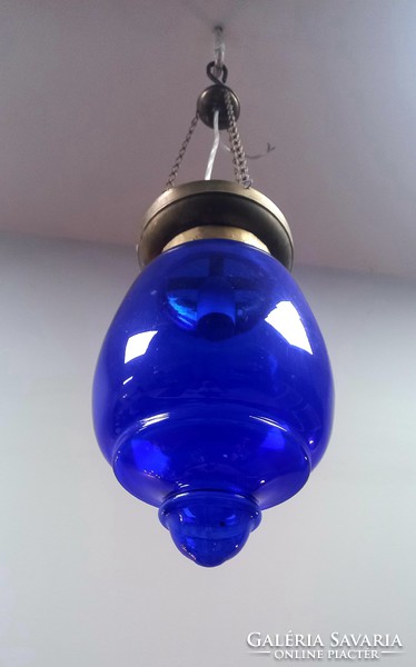 Ceiling lamp with blue lampshade