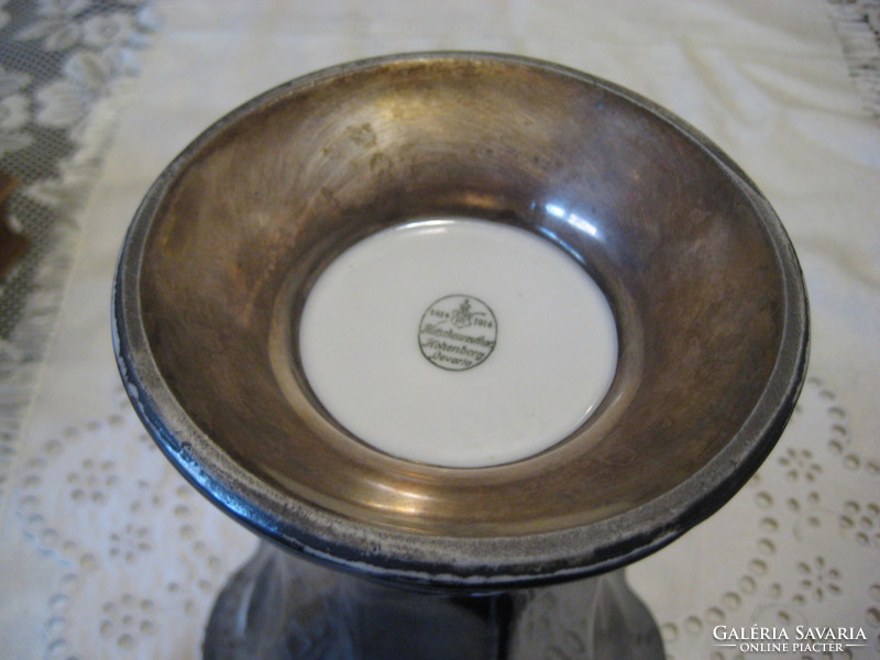 Bavaria . Hutschenreuter , silber ......patinás , ezüstözött váza  kb 20 cm