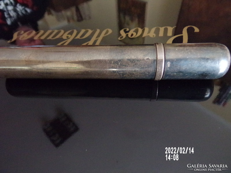 English antique silver cigar holder