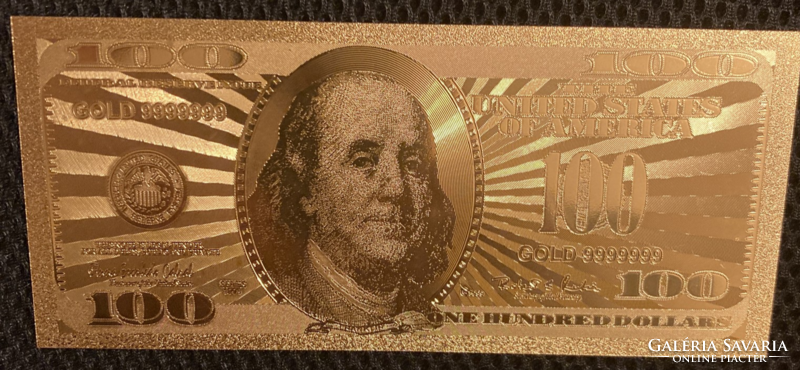 24 kt arany száz dollár bankjegy