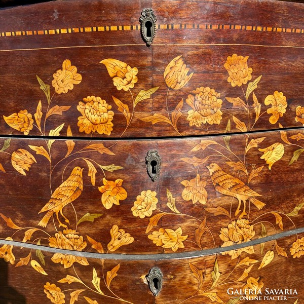 Baroque chest of drawers, Dutch, very beautiful inlaid