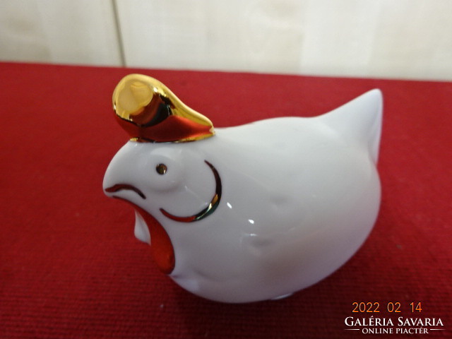 Hollóház porcelain figurine with white hen's barn. He has! Jókai.