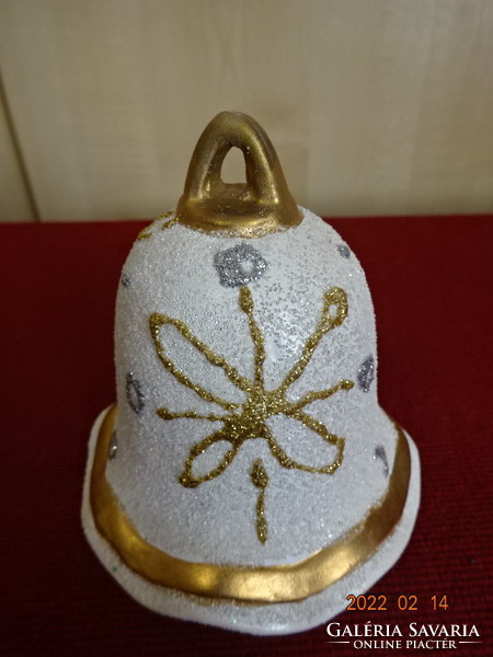 Austrian glazed ceramic bell, height 8.5 cm. He has! Jókai.