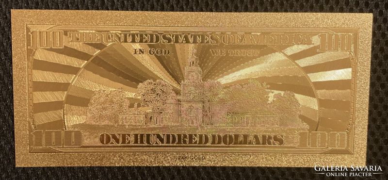 24 Kt gold one hundred dollar banknote