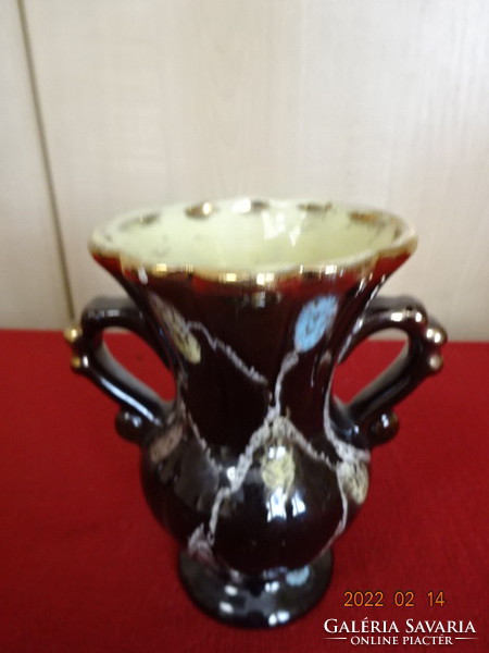 West German glazed ceramic vase, marked 529/12. He has! Jókai.