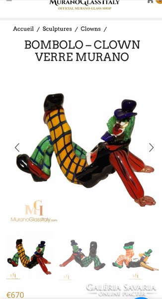 Murana glass colorful clown! Circus: music-clown with harmony! Venice, blown glass masterpiece, large size
