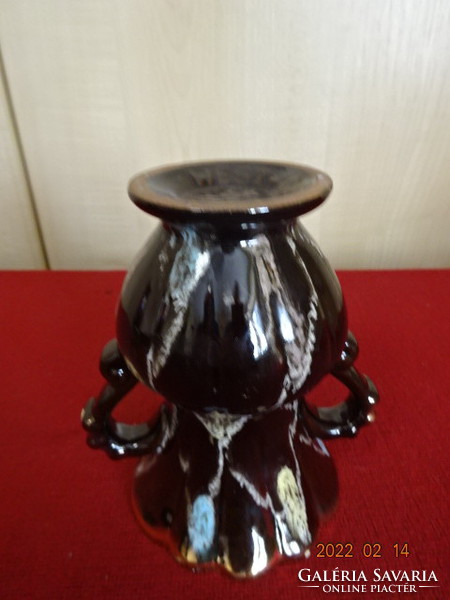 Nyugat-német mázas kerámia váza, jelölése 529/12. Vanneki!  Jókai.