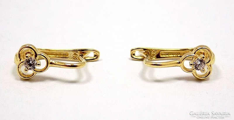 Stony flower gold earrings (zal-au84572)